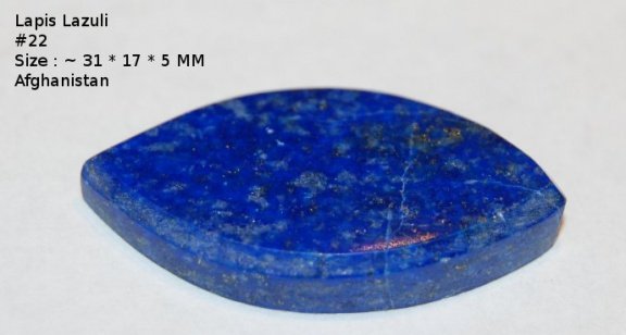 #15.22 Lapis Lazuli cabochon met Pyriet ~ 31 * 17 * 5 MM Gratis verzending Briefpost NL - 1
