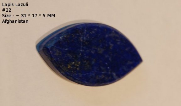 #15.22 Lapis Lazuli cabochon met Pyriet ~ 31 * 17 * 5 MM Gratis verzending Briefpost NL - 2