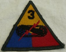 Embleem / Patch, 3e pantserdivisie / 3 Armored Division, US Army, jaren'50.(Nr.1)