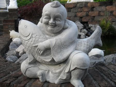 Tuinbeelden ,Boeddha met Koi aangeboden MarktPlaza.nl