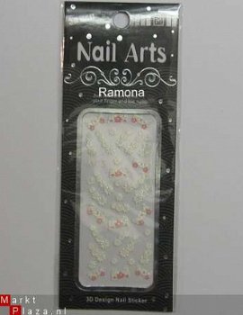 Gekleurd 3D Nagel stickers met Glitters MC18 White nail art - 1