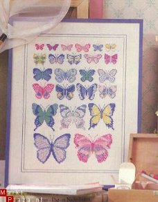 borduurpatroon 3397 schilderijtje met vlinders