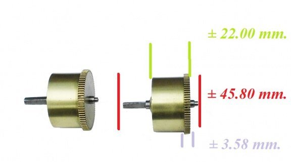 Veer trommel = Franse pendule = zonder veer =27243 - 3