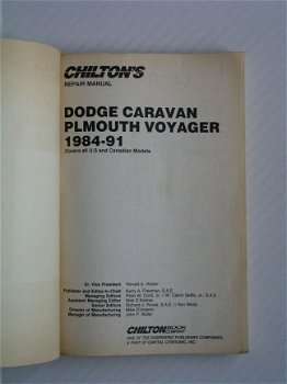 [1991] Dodge Caravan Plymouth Voyager Repair Manual 1984-91, Chilton Book - 2