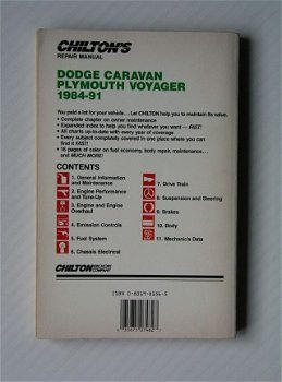 [1991] Dodge Caravan Plymouth Voyager Repair Manual 1984-91, Chilton Book - 4