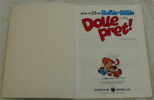 Strip Boek, Bollie & Billie, Dolle Pret!, Nummer 23, Dargaud, 1991. - 1