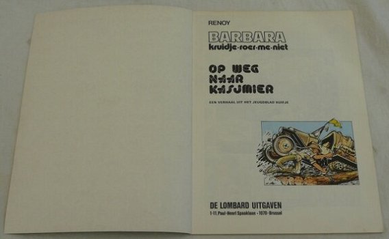 Strip Boek, BARBARA, Op Weg Naar Kasjmier, Nummer 3, Lombard, 1982. - 1