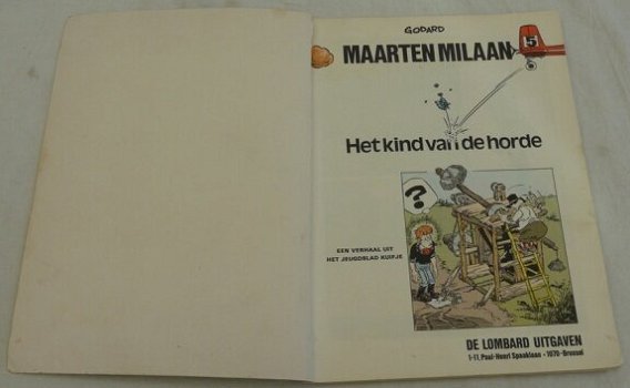 Strip Boek, Maarten Milaan, Het Kind Van De Horde, Nummer 5, Lombard, 1981. - 1