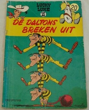 Strip Boek, LUCKY LUKE, De Daltons Breken Uit, Nummer 15, Dupuis, 1977. - 0