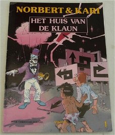 Strip Boek, Norbert & Kari, Het Huis Van De Klaun, Nummer 1, Arboris, 1990.