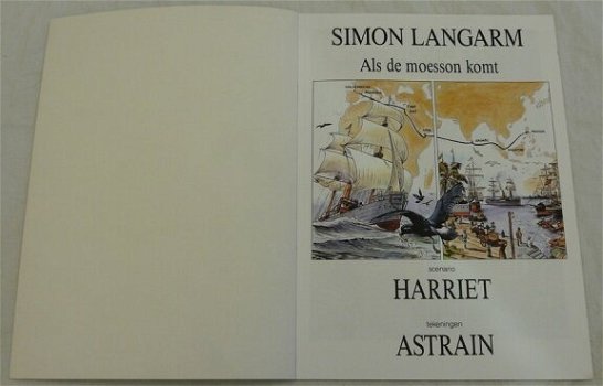 Strip Boek, Simon Langarm, Als De Moesson Komt, Nummer 1, Farao, 1989. - 1