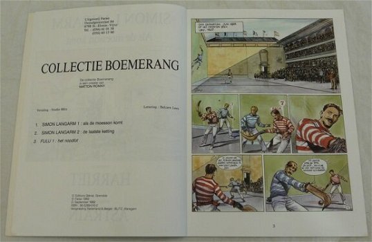 Strip Boek, Simon Langarm, Als De Moesson Komt, Nummer 1, Farao, 1989. - 2