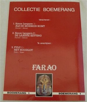 Strip Boek, Simon Langarm, Als De Moesson Komt, Nummer 1, Farao, 1989. - 3