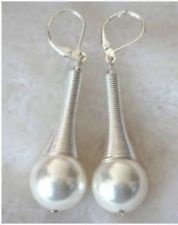 aparte design oorbellen witte parels met zilver mooie bruidsoorbellen - 1