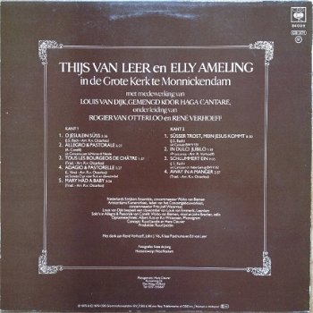 Thijs Van Leer en Elly Ameling ‎– In De Grote Kerk Te Monnickendam-classical vinyl LP - 2
