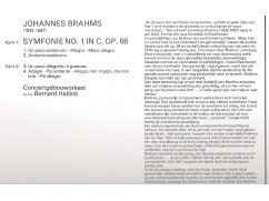 Brahms/ Symfonie nr 1 - Concertgebouworkest Haitink = classical vinyl LP - 2