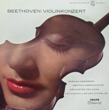 Beethoven- Krebbers & Philh. Orchester Den Haag Otterloo ‎– Violinkonzert op 61 -PAUL HUF COVER- - 1