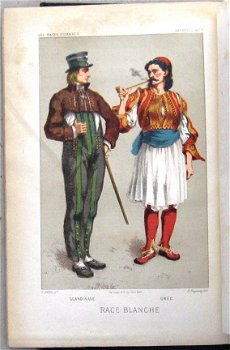 Les Races Humaines 1873 Figuier - 8 chromolithografieën - 1