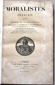 Moralistes Français 1838 Franse filosofen filosofie Pascal