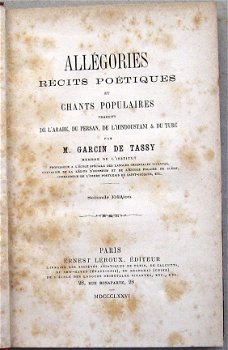 Allégoris, Récits Poétiques & Chants Populaires Orient 1876 Tassy - 3