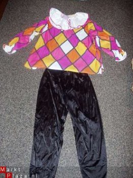 Pierrot pak (blouse met broek) glansstof mt 52 2x - 1