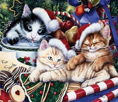 SunsOut - Meow-y Christmas - 550 Stukjes Nieuw - 1