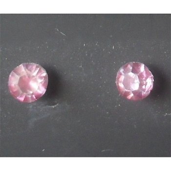Roze strass oorbellen 4 mm bij Stichting Superwens! - 1