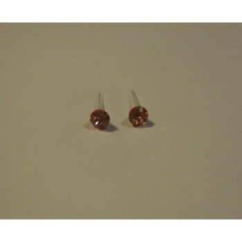 Roze strass oorbellen 5 mm bij Stichting Superwens! - 1