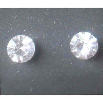 Witte strass oorbellen 5 mm bij Stichting Superwens! - 1