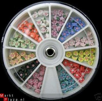 120 Keramiek Flowers bloemen strass nail art gel Acryl wiel - 1