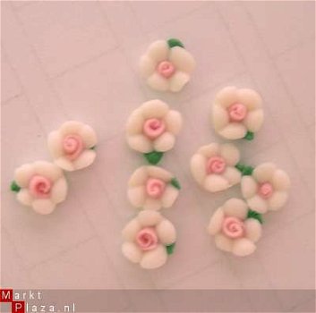 120 Keramiek Flowers bloemen strass nail art gel Acryl wiel - 1