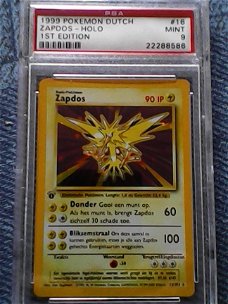 Zapdos holo 16/102 ip 1ste editie psa 9 Base Set