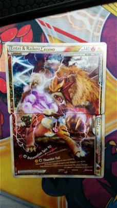 Entei & Raikou legend kaarten 90/95 &91/95 HS Unleashed set1 nm