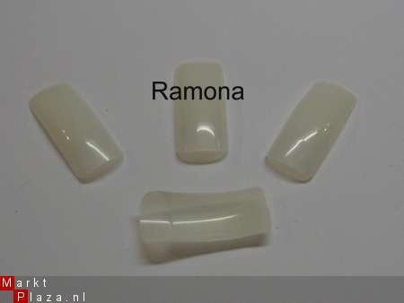100 Gel / Acryl TIPS NAGELS, Naturel,10 maten in doos + lijm - nr. 1