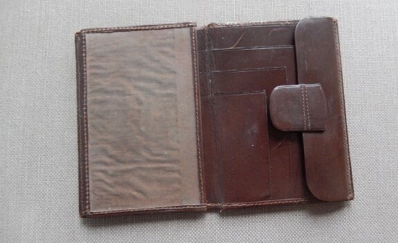 Lederen portemonnee met relief - Afbeelding 5