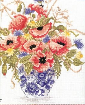 Borduurpatroon 1116 poppy bouquet - 1