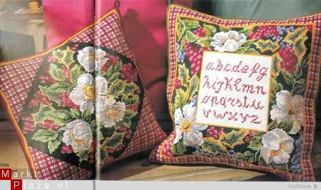 borduurpatroon 3541 twee kussens roses d'hiver - 1