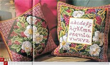 borduurpatroon 3541 twee kussens roses d'hiver