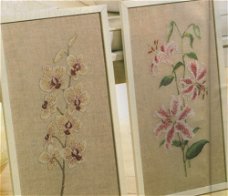 Borduurpatroon 1264 lelies, orchideeen en agapanthus