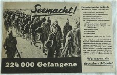 Pamflet / Leaflet / Flugblatt, G.33, Seemacht! 224 000 Gefangene, Engels / UK, 1943.(Nr.1)