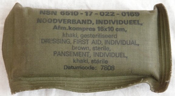 Verband Pakje, Nood, 16x10cm, Koninklijke Landmacht, 1978.(Nr.1) - 0