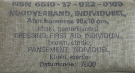 Verband Pakje, Nood, 16x10cm, Koninklijke Landmacht, 1978.(Nr.1) - 1