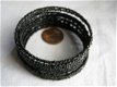origineel hippie item india armband hippiemarkt veel rijen zwarte glaskraaltjes - 2 - Thumbnail