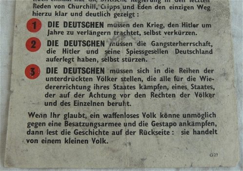 Pamflet / Leaflet / Flugblatt, G.27, Sieg ohne Waffen, Engels / UK, 1942.(Nr.1) - 6