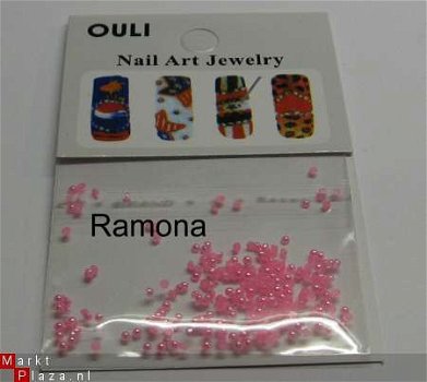 200 nail art pareltjes Strass Steentjes Parels ROSE nagels - 1