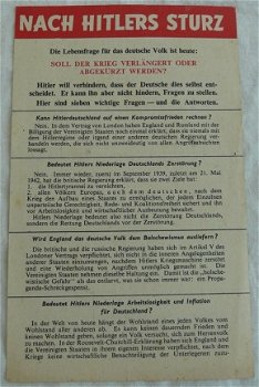 Pamflet / Leaflet / Flugblatt, G.39, NACH HITLERS STURZ, Engels / UK, 1942.(Nr.1) - 1