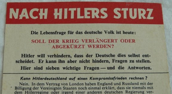 Pamflet / Leaflet / Flugblatt, G.39, NACH HITLERS STURZ, Engels / UK, 1942.(Nr.1) - 2