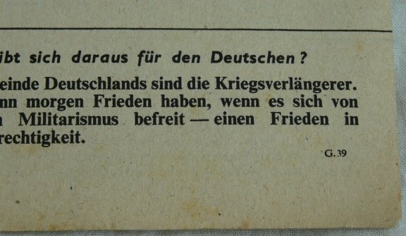 Pamflet / Leaflet / Flugblatt, G.39, NACH HITLERS STURZ, Engels / UK, 1942.(Nr.1) - 7
