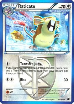 Raticate rare 88/116 BW Plasma Freeze - 1