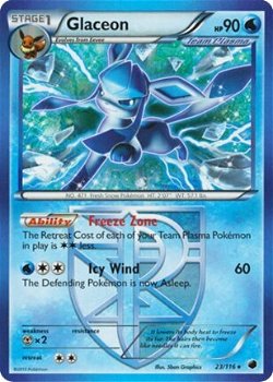 Glaceon rare 23/116 BW Plasma Freeze - 1